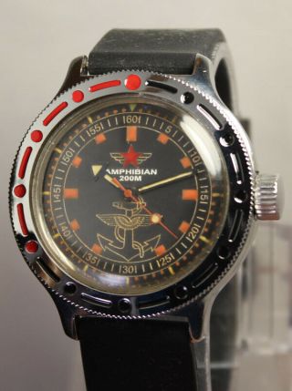 Vostok Amphibian Diver Watch Komandirskie Soviet Russian Ussr