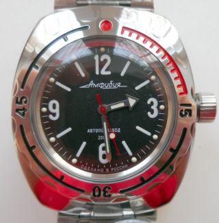 Vostok Amphibian Military Russian Diver Watch Black 090660