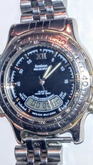 Mens Armitron Pro All Sport Chronograph Wristwatch.  Running.