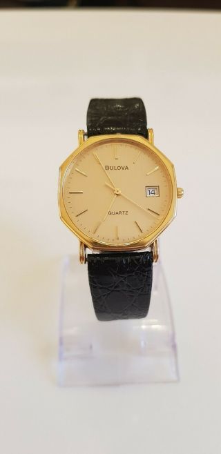 Gents Bulova Watch,  With Bulova Strap,  Had Battery Fitted