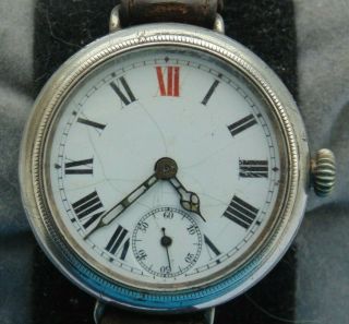 1934 Silver Cased Rolex Mans Wrist Watch