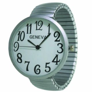 Fashion Watch Geneva Large Stretch Watch Numbered Brushed Silver