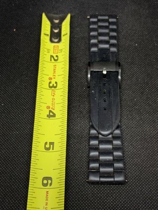 Authentic Fossil 24mm Black Rubber Watch Strap Band S210