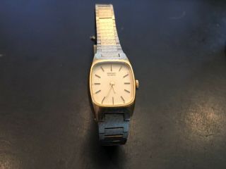Seiko Ladies Gold Tone Vintage Watch With Gold Plated Band,  Guard Chain 2