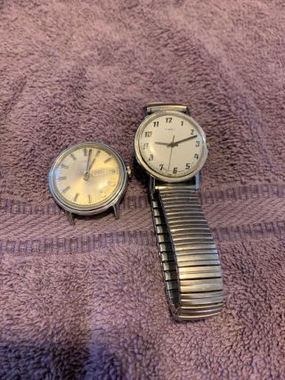 (2) Vintage Timex Watches Parts/repair