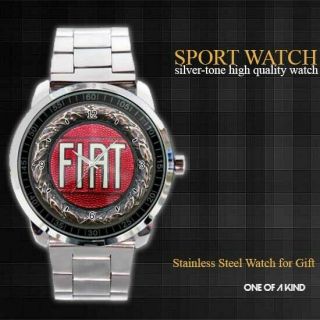 Fiat 124 Sport Emblem Logo Classic Car Sport Metal Watch