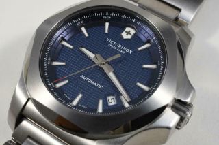 Victorinox Swiss Army Inox Blue Dial Automatic Stainless Bracelet Watch