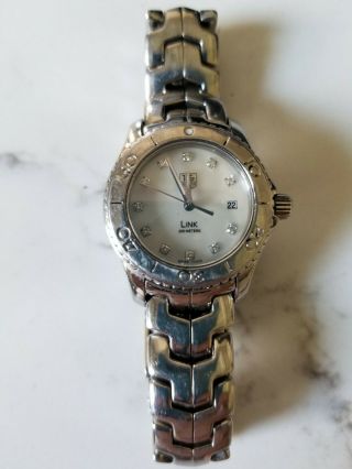 Tag Heuer Link Diamond Stainless Steel Wrist Watch For Women.