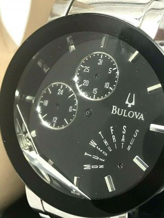 Bulova 96c105 Black Dial Multi - Function Men 