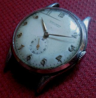 Vintage 1950s Oversized Rodis Watch 15 Jewels Swiss Watch Running Wristwatch