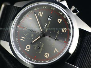 Rare Glycine 43mm Mens Combat Swiss Made Automatic Chronograph Ss Watch 3924