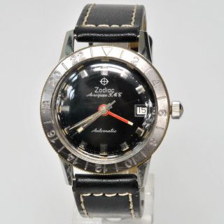 Vintage Zodiac Aerospace Gmt Automatic Mens Wristwatch Hack Set