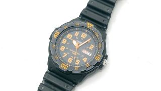 Casio Mrw - 200h Orange Black Analog Resin 100m Wr Watch -