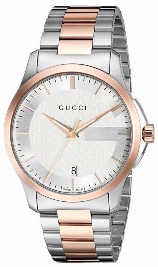 Gucci G - Timeless Rose Gold Tone & Stainless Men 