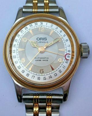 Oris Big Crown Pointer Date Automatic Watch Reference Sa 7400 Two Tone Dial