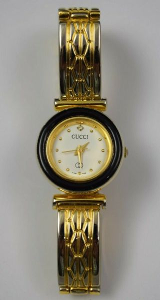 Vintage Authentic Gucci 14k Gold - Plated Gold Tone 1500 Bracelet Watch