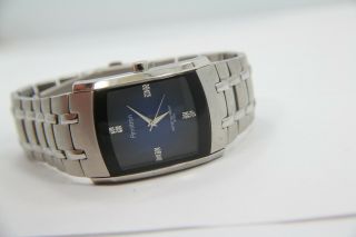 Men’s Armitron Diamond Dial Watch - Silver With Blue Face Battery