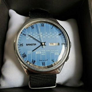 Wrist Watch Raketa Vintage Perpetual Calendar Ussr Serviced