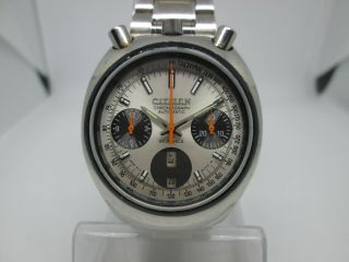 Vintage Citizen Bullhead Chronograph Daydate Stainless Steel Automatic Menswatch
