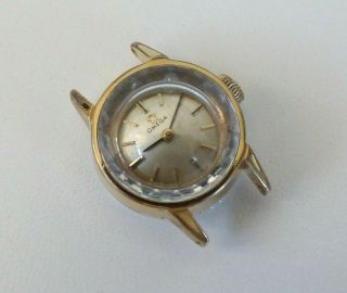 Vintage Omega Ladies Watch Gold Filled Diamond Edge Crystal,
