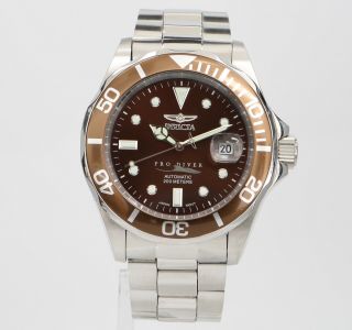 43mm Invicta Pro Diver 4606 Brown Japan Automatic Mens Watch