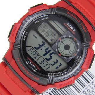 Casio Quartz 100m Alarm World Time Mens Watch Ae - 1000w - 4avdf Ae - 1000w - 4a Ae1000w