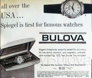VINTAGE 1962 ' BULOVA MISS AMERICA ' LADIES WRIST WATCH 2