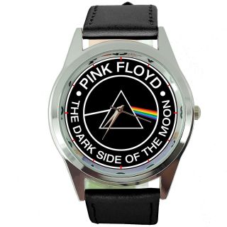 Pink Floyd Dark Side Of The Moon Black Leather Music Legend Round Cd Dvd Watch