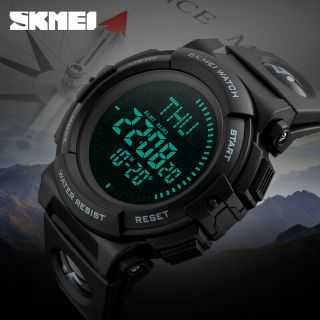 Men Tactical Military Compass Outdoor Sports Stopwatch Digital Wrist Watch 5 Atm