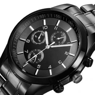 Fashion Curren Men Stainless Steel Leather Analog Quartz Sport Wrist Watch Solid