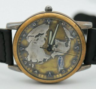 Mens Planet Fossil Vintage Style Wrist Watch Limited Edition Le - 9452