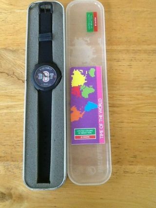 United Colors Of Benetton Watch By Bulova Time Of The World Blue Family Face