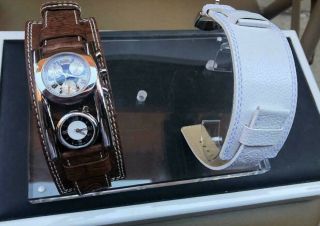 Von Dutch Dutchman Swiss Made Chronograph Dual Time Gothic Leather Watch