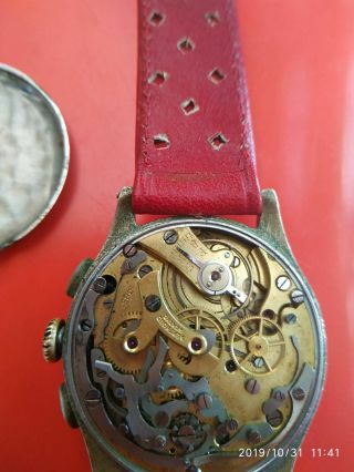 VINTAGE COLLECTIBLE BERTHOUD CHRONOGRAPH WATCH.  UNIVERSAL GENEVE cal.  385 11