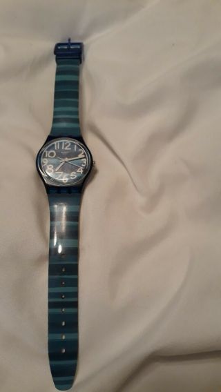Multi Colored Blue Swatch Watch.  Women 