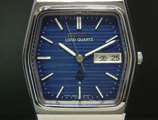 Seiko Lord Quartz (Full) 1978 Vintage Mens Blue Watch 7853 8