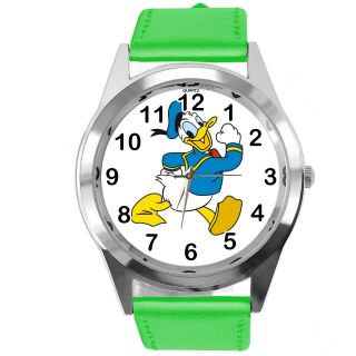 Donald Duck Green Real Leather Film Cartoon Mickey Mouse Cd Dvd Tv Friend Watch