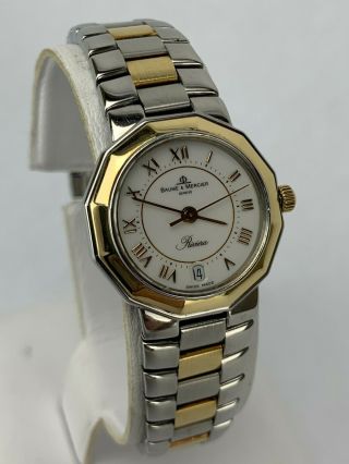 Baume & Mercier Ladies Riviera Date Two - Tone Stainless And 18k Gold Watch