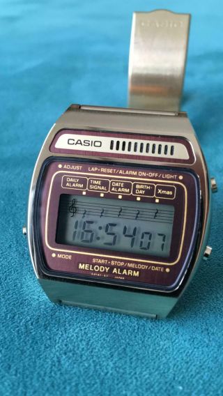 Casio Vintage Watch Melody Gold Very Rare Deadstock H104g - 82