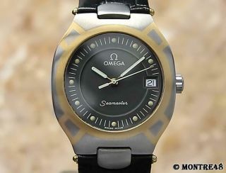 Omega Seamaster Polaris Swiss Made 18k Gold And Stainless Steel Mens Watch O166