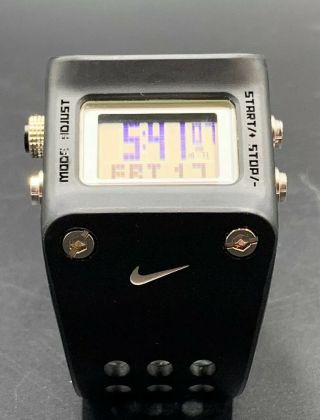 Nike Wc0045 Mettle Chisel Black Unisex Sport Watch / Good