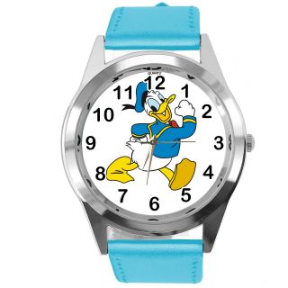 Donald Duck Blue Real Leather Film Cartoon Mickey Mouse Cd Dvd Tv Friend Watch