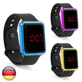 Digital Silikon Led Armband Uhr Armbanduhr Watch Herren Damen Kinder Sport De