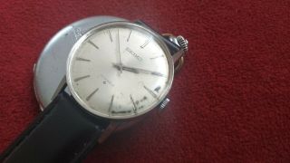 Vintage Rare Seiko 66 - 9990 Gold - Plated Silver Dial Hand - Winding Watch C1961