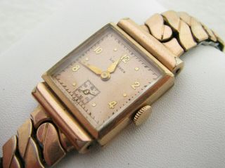 Vintage Mens Art Deco Longines Rose Gold Filled Wristwatch Watch