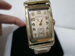 Vintage Hamilton 14k Gold Filled Running Watch 17 Jewels