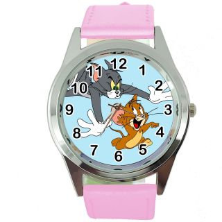 Tom And Jerry Steel Pink Leather Film Movie Cartoon Animation Dvd Watch