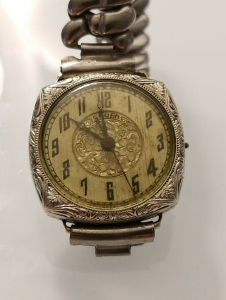Antique Gruen Guild Hand Winding Wristwatch Watch Silver