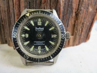Vintage Sheffield Allsport Divers Watch Swiss Made Repair Or Parts Rp3