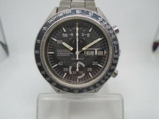 Vintage Citizen Speedy 8110 Flyback Chronograph Daydate Ss Automatic Menswatch
